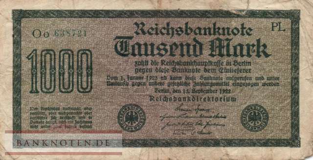 Deutschland - 1.000  Mark (#DEU-084g_VG)