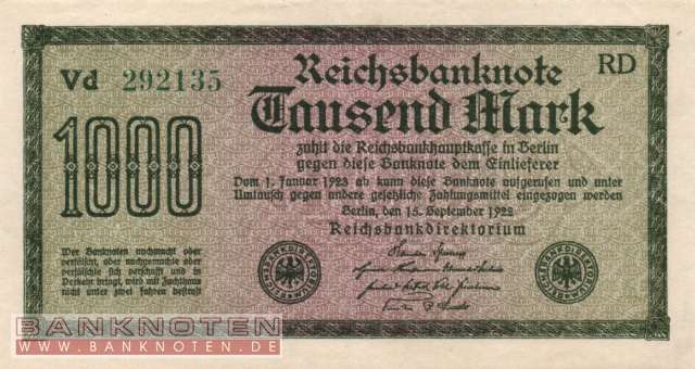 Deutschland - 1.000  Mark (#DEU-084g_XF)