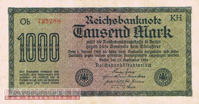 Germany - 1.000  Mark (#DEU-084j_AU)