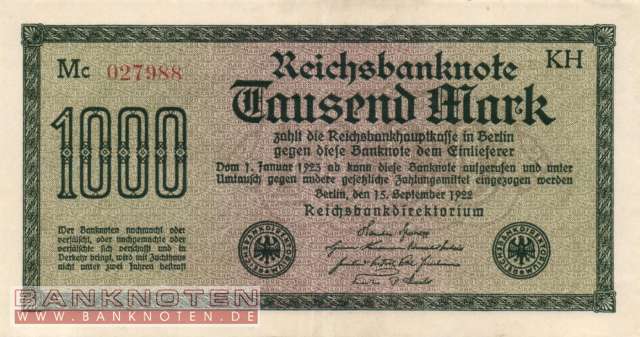 Germany - 1.000  Mark (#DEU-084j_VF)