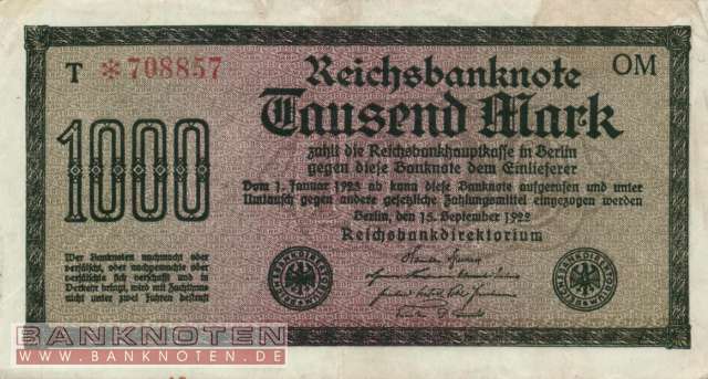 Deutschland - 1.000  Mark (#DEU-086d_VF)