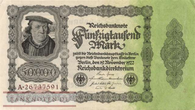 Deutschland - 50.000  Mark (#DEU-090a_VF)