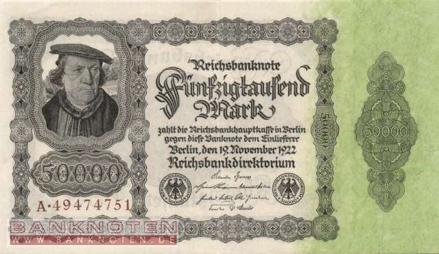 Deutschland - 50.000  Mark (#DEU-090a_XF)