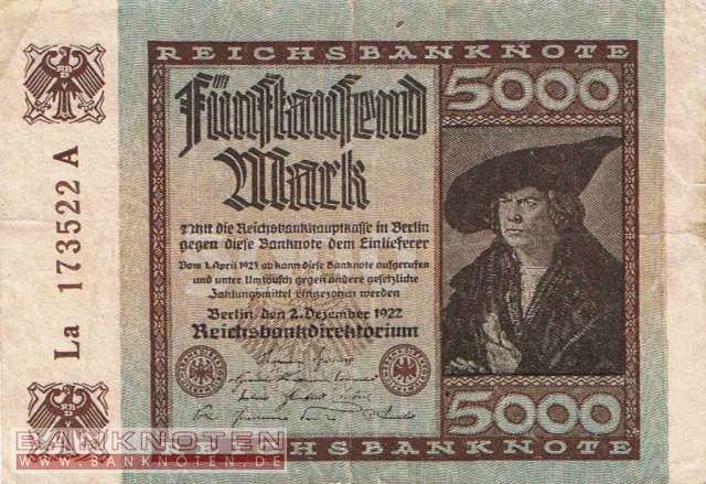 Deutschland - 5.000  Mark (#DEU-091d_VF)