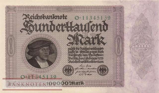 Deutschland - 100.000  Mark (#DEU-093a_UNC)