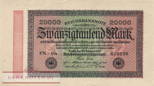 Deutschland - 20.000  Mark (#DEU-095d_XF)