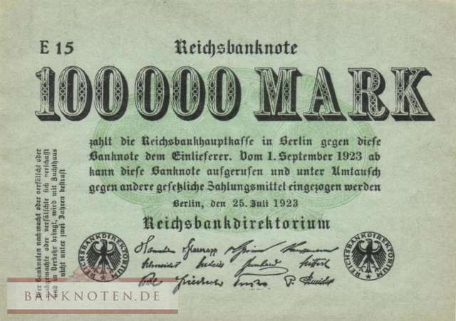 Germany - 100.000  Mark (#DEU-102b_UNC)