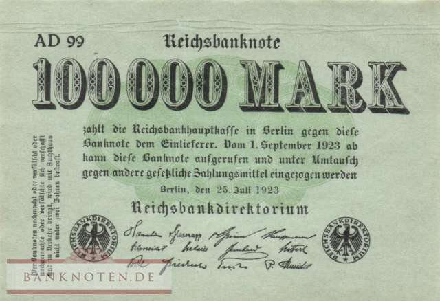 Germany - 100.000  Mark (#DEU-102b_AU)