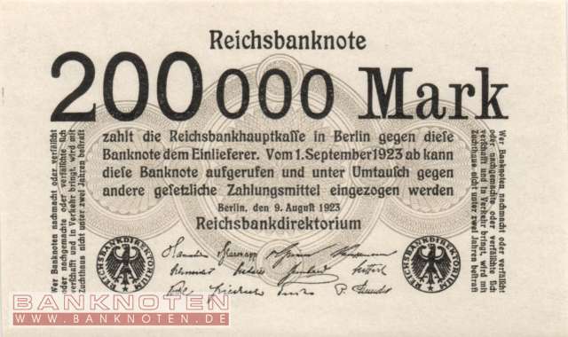 Deutschland - 200.000  Mark (#DEU-111b_UNC)