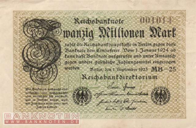 Germany - 20 Million Mark (#DEU-121a_VF)
