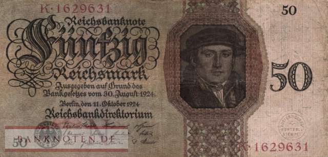 Germany - 50  Reichsmark (#DEU-176aN_F)
