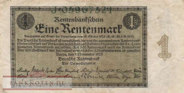 Germany - 1  Rentenmark (#DEU-199a_VF)