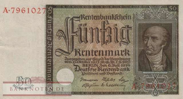 Germany - 50  Rentenmark (#DEU-221_VF)