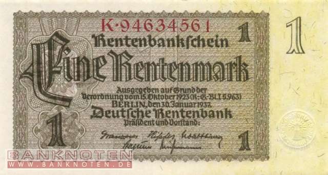 Germany - 1  Rentenmark (#DEU-222b_UNC)