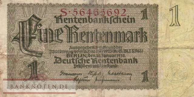 Germany - 1  Rentenmark (#DEU-222b_F)