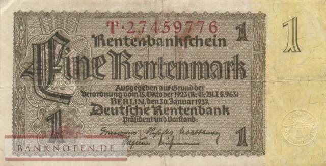 Germany - 1  Rentenmark (#DEU-222b_VF)