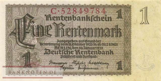 Germany - 1  Rentenmark (#DEU-222b_XF)