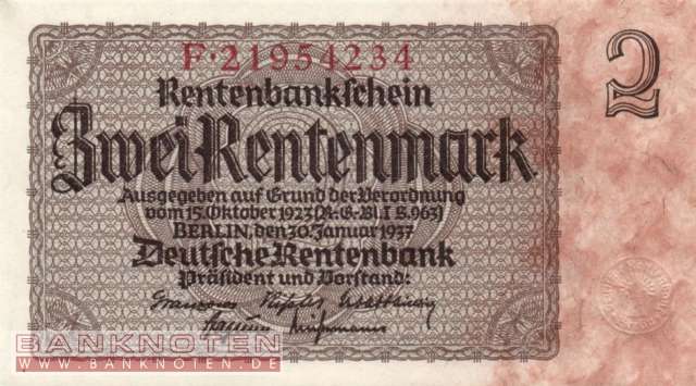 Deutschland - 2  Rentenmark (#DEU-223b_UNC)