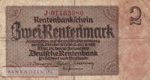 Germany - 2  Rentenmark (#DEU-223c_F)