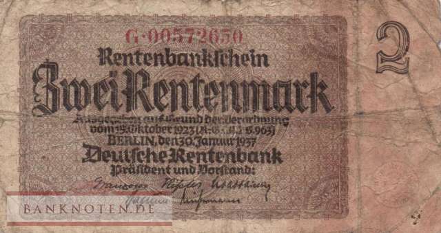 Germany - 2  Rentenmark (#DEU-223c_VG)