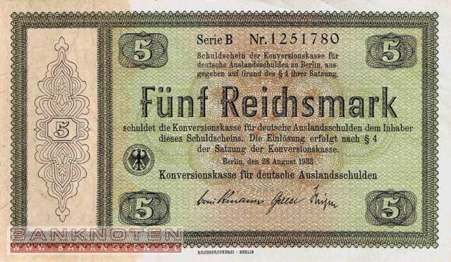 Deutschland - 5  Reichsmark (#DEU-224a_AU)