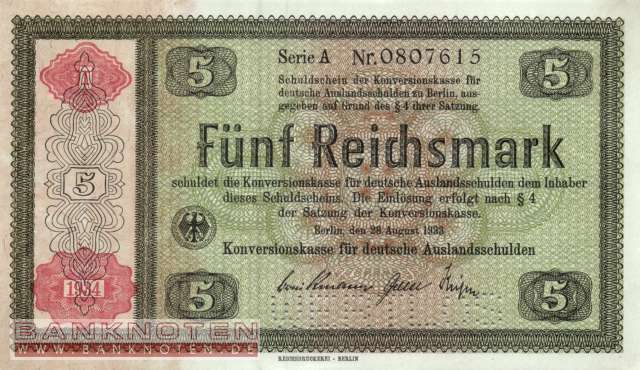 Germany - 5  Reichsmark (#DEU-232E2_AU)