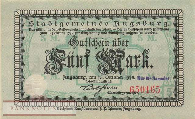 Augsburg - 5  Mark (#DGN025_04E_UNC)