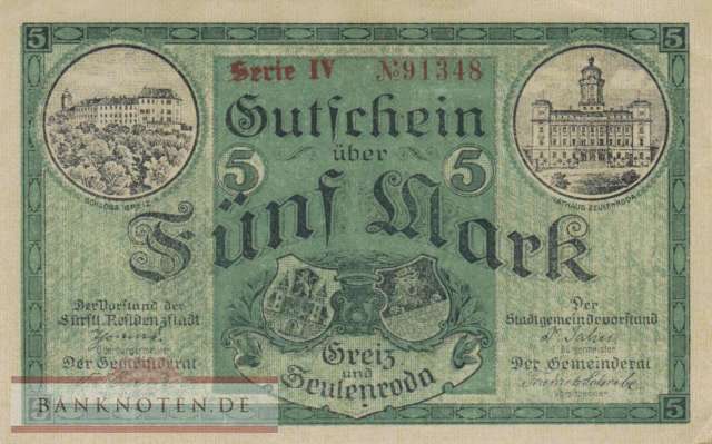 Greiz und Zeulenroda - 5  Mark (#DGN196_02_AU)