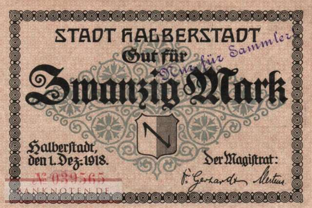 Halberstadt - 20  Mark - cancelled (#DGN209_3-1_AU)