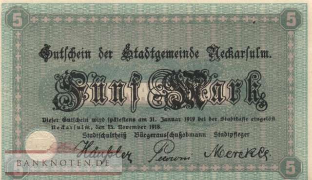 Neckarsulm - 5  Mark (#DGN368_1_UNC)