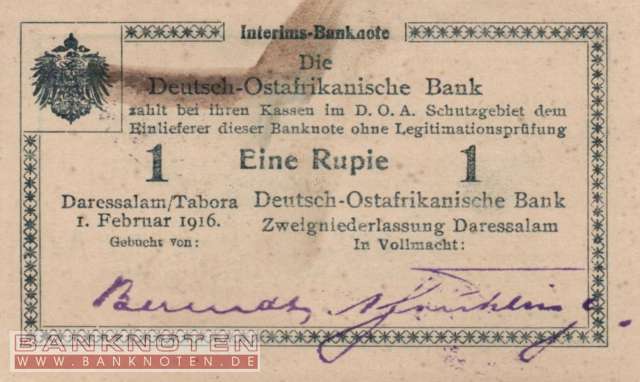 German East Africa - 1  Rupie (#DOA-30c_UNC)