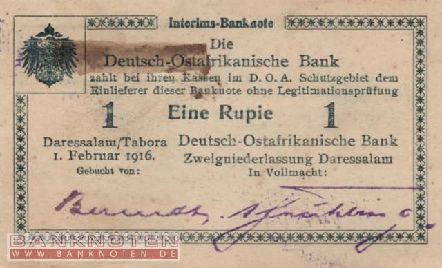 Deutsch-Ostafrika - 1  Rupie (#DOA-30c_XF)
