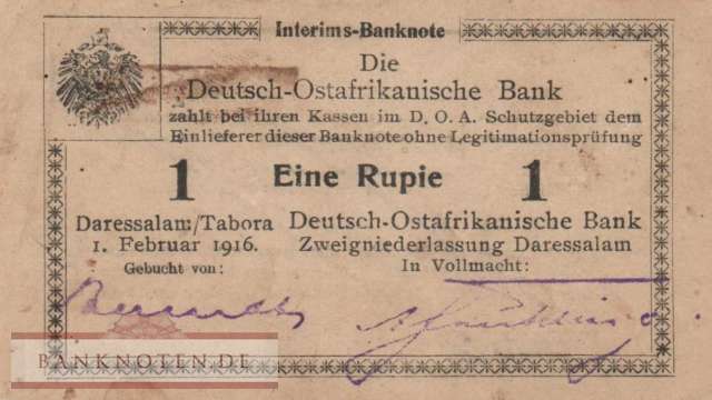 Deutsch-Ostafrika - 1  Rupie (#DOA-31aL3_XF)