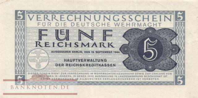 Deutschland - 5  Reichsmark (#DWM-09_VF)