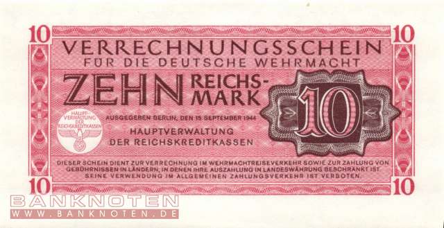 Germany - 10  Reichsmark (#DWM-10_UNC)