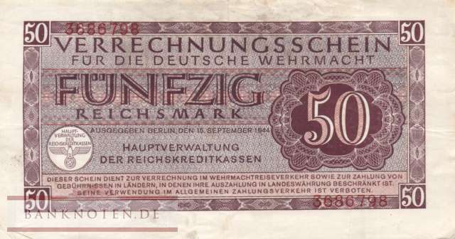 Germany - 50  Reichsmark (#DWM-11b_VF)