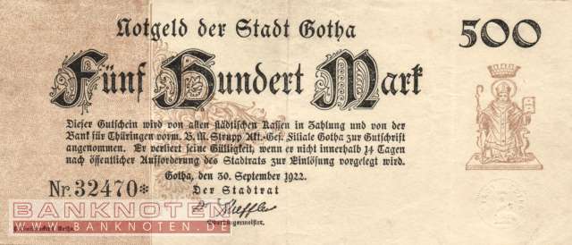 Gotha - 500  Mark (#I22_1825_5_F)