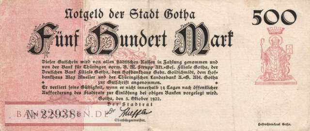 Gotha - 500  Mark (#I22_1825_7b_VG)