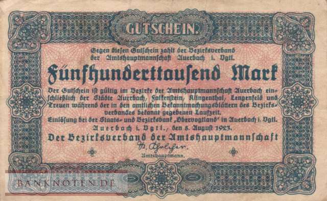 Auerbach - 500.000  Mark (#I23_0193a_VF)