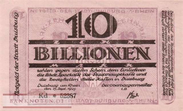 Duisburg - 10 Trillion Mark (#I23_1179r-1_UNC)