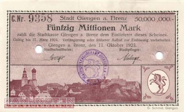 Giengen - 50 Million Mark (#I23_1784e-1_AU)