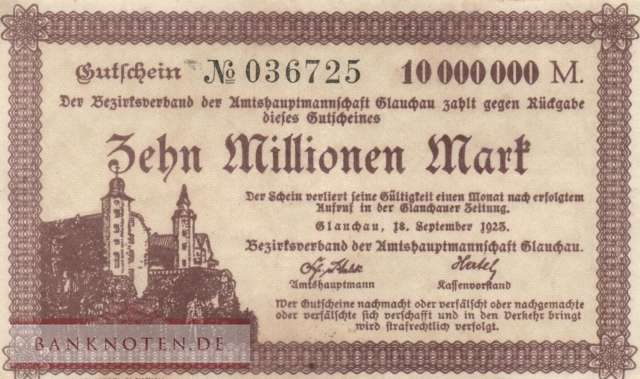 Glauchau - 10 Millionen Mark (#I23_1802a-3_XF)