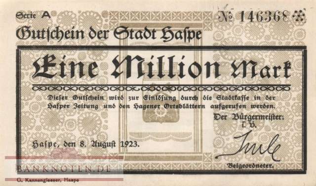 Haspe - 1 Million Mark (#I23_2246e_AU)