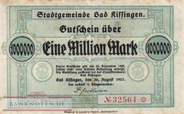 Kissingen, Bad - 1 Million Mark (#I23_2665c-1_F)