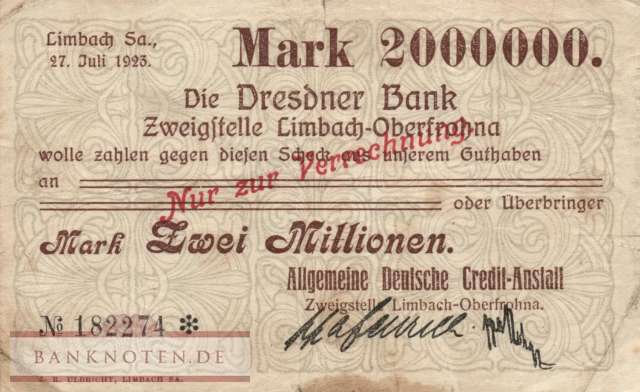 Limbach - 2 Millionen Mark (#I23_3274h-2-1_VG)