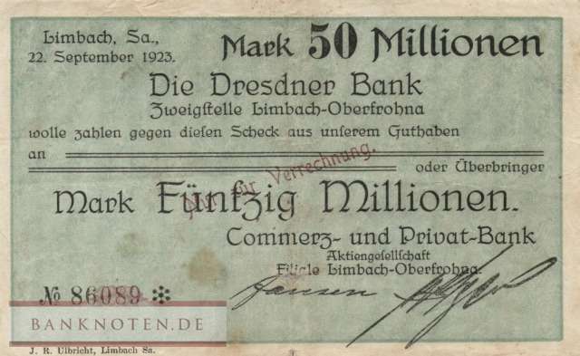 Limbach - 50 Millionen Mark (#I23_3275w_F)