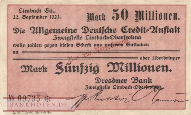 Limbach - 50 Millionen Mark (#I23_3276l-1_F)