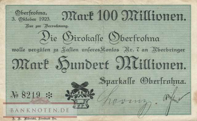 Oberfrohna - 100 Million Mark (#I23_4014l_F)