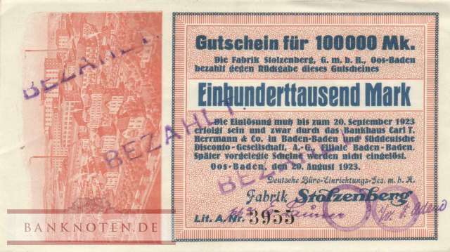 Oos-Baden - 100.000  Mark (#I23_4177a-1E_AU)
