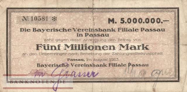 Passau - 5 Millionen Mark (#I23_4248c-3_VG)